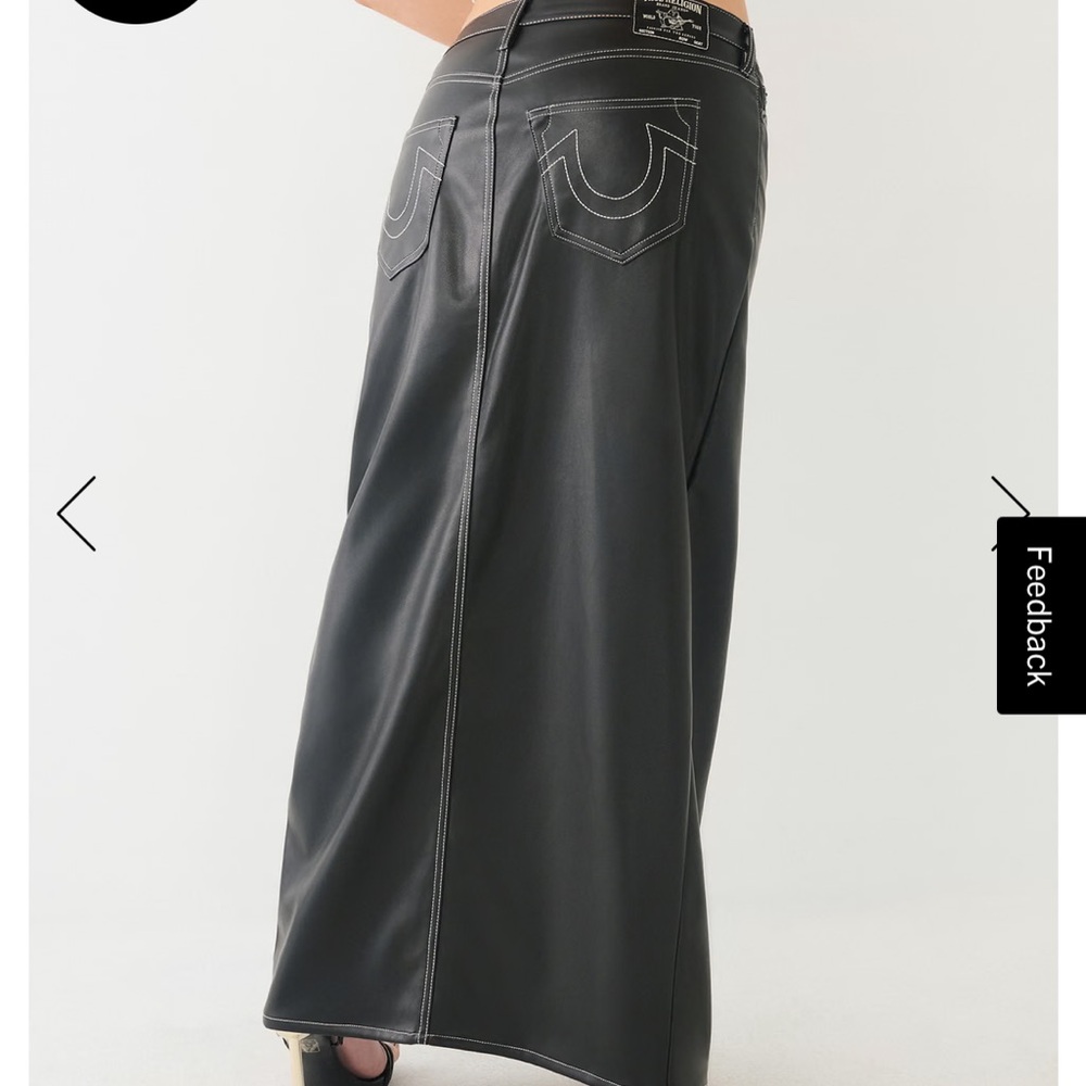 True Religion black Maxi Skirt with White Stitching
